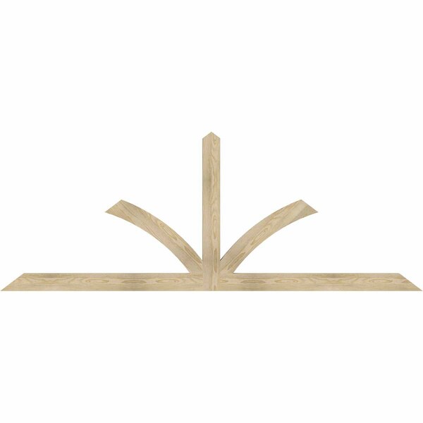 Ekena Millwork Richland Rough Sawn Timber Gable Bracket, Douglas Fir, 96"W x 36"H x 2"D x 4"F, 9/12 Pitch GBW096X36X0204RIC00RDF - main